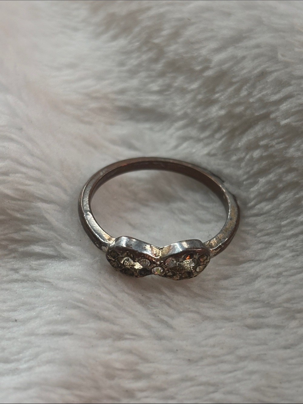 Sterling Silver Crystal Accent Heart Ring - Silver